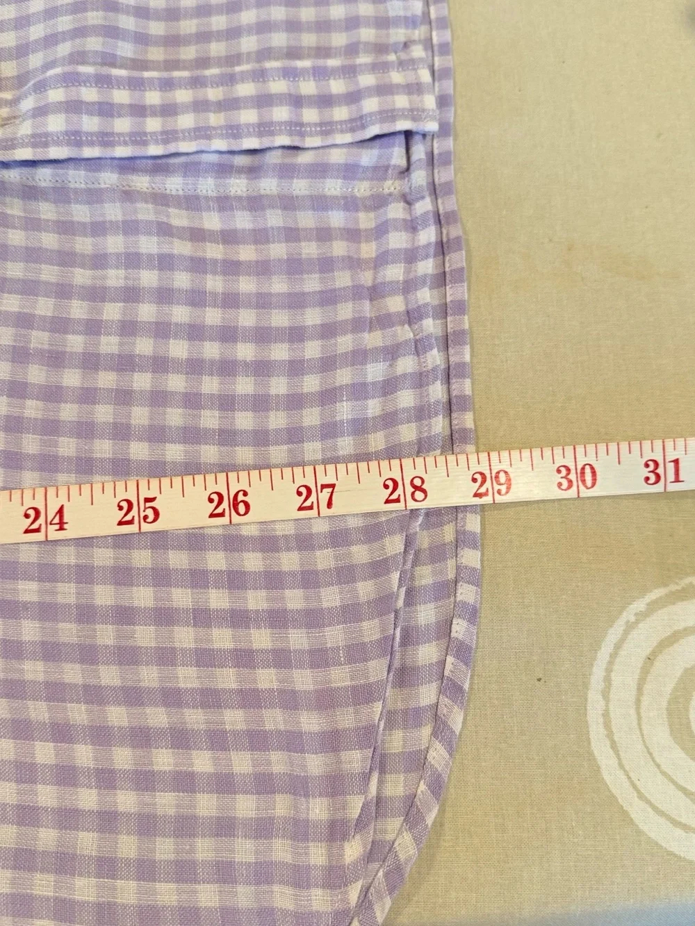 Banana Republic Lavender Gingham Short-Sleeve Button-Down Shirt
